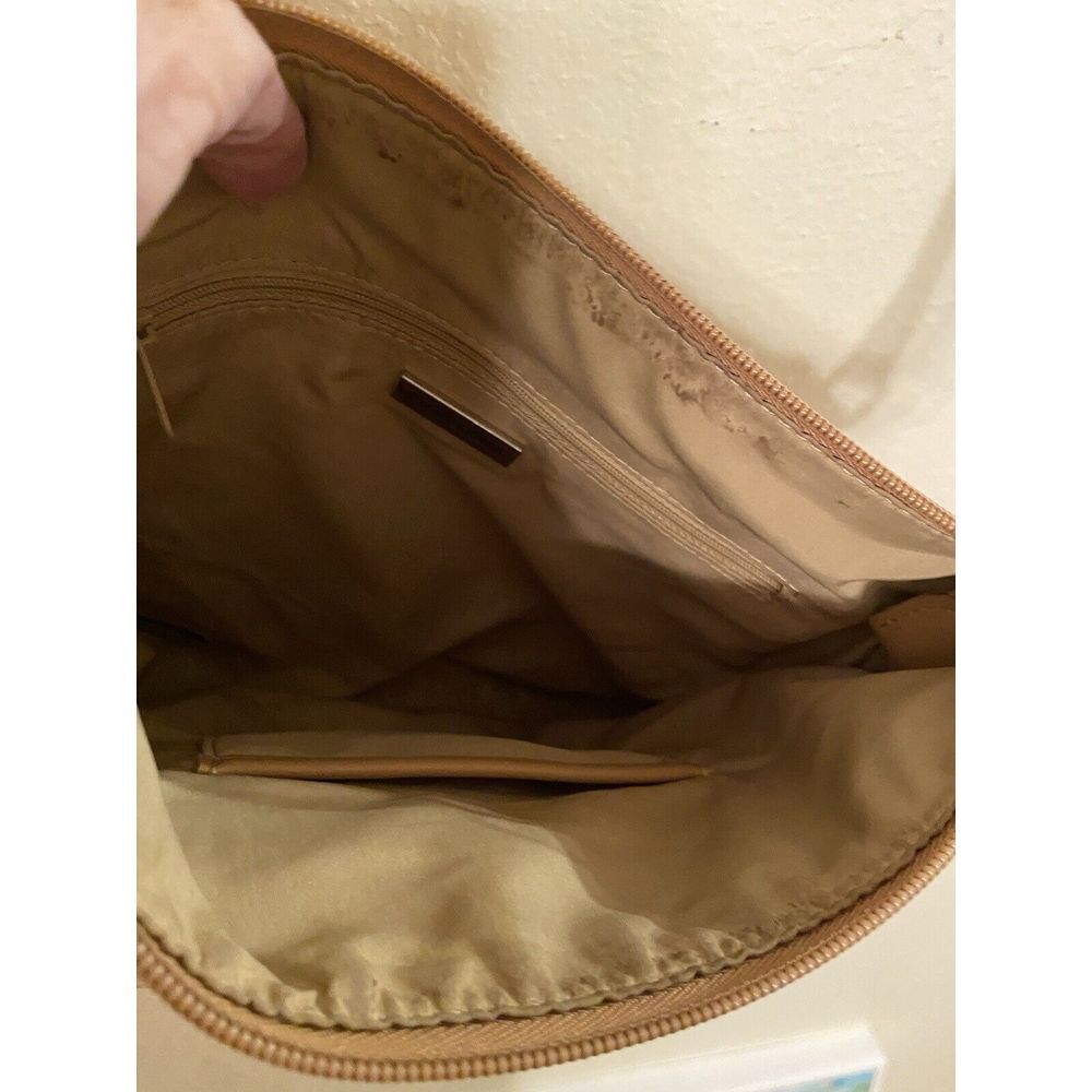 GIANI BERNINI Nappa Venice leather crossbody organizer Purse- Brown 10x10". - Picture 12 of 13